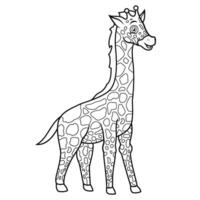 dessin animé mignon girafe isolé sur fond blanc vecteur