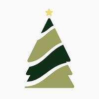 une mignonne Noël arbre, plat vecteur illustration isolé sur blanc Contexte. joyeux Noël et content Nouveau an.