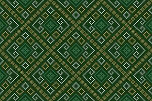 vert traverser point coloré géométrique traditionnel ethnique modèle ikat sans couture modèle frontière abstrait conception pour en tissu impression tissu robe tapis rideaux et sarong aztèque africain Indien indonésien vecteur