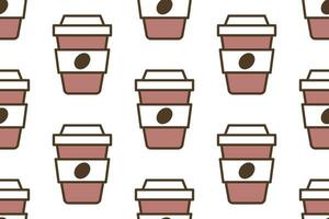 café tasse sans couture modèle vecteur illustration