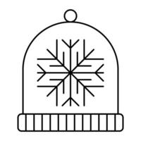 hiver chapeau avec flocon de neige vecteur illustration conception