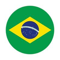 rond brésilien drapeau icône. vecteur. vecteur