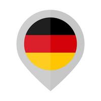 plat conception allemand drapeau carte épingle icône. vecteur. vecteur