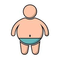 plat conception obèse Masculin icône. graisse homme. vecteur. vecteur