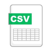csv fichier icône. séparées par des virgules valeurs. vecteur. vecteur