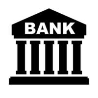banque silhouette icône. banque institution. vecteur. vecteur