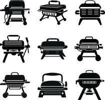 grésillant un barbecue félicité vecteur gril machine silhouette