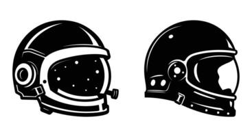 au-delà limites monochrome astronaute casque vecteur