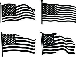 symbolique étoiles américain drapeau contour vecteur