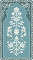 traditionnel Indien Mughal fleur motif. Mughal mur peintures, Mughal silhouette motif. vecteur