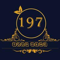 Nouveau unique logo conception avec nombre 197 vecteur