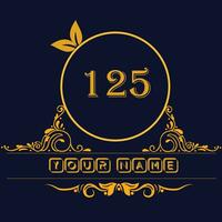 Nouveau unique logo conception avec nombre 125 vecteur