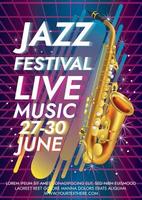 affiche du festival de musique jazz pour la fête vecteur