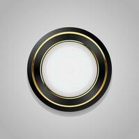 luxe d'or noir badges et Étiquettes. rétro ancien cercle badge conception vecteur