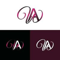 lettre aw luxe moderne monogramme logo vecteur conception, logo initiale vecteur marque élément graphique illustration conception modèle