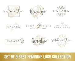 meilleur ensemble de collection de logos féminins parfait pour les logos d'entreprise de beauté vecteur