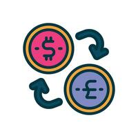 argent échange rempli Couleur icône. vecteur icône pour votre site Internet, mobile, présentation, et logo conception.