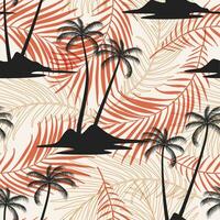 motif floral abstrait sans couture de cocotiers avec des feuilles. fond tropical vecteur