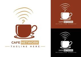 café réseau logo modèle vecteur