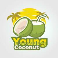 Jeune noix de coco prêt fabriqué logo vecteur art isolé. meilleur pour affaires et T-shirt conception