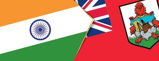 Inde et Bermudes drapeaux, deux vecteur drapeaux.