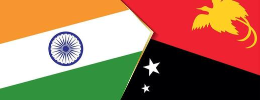Inde et papouasie Nouveau Guinée drapeaux, deux vecteur drapeaux.