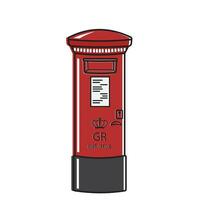 Londres rouge courrier boîte vecteur illustration isolé sur blanc Contexte