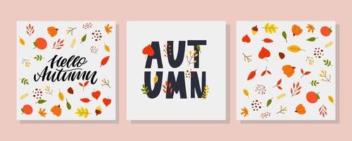 illustration d'automne, bannière, vecteur, automne, lettrage, carte vecteur