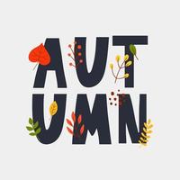 illustration d'automne, bannière, vecteur de vente, automne, lettrage, carte