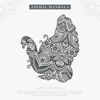 vecteur de mandala d'animaux de ferme. éléments décoratifs vintage.