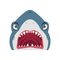 requin ouvert bouche dessin animé signe vecteur
