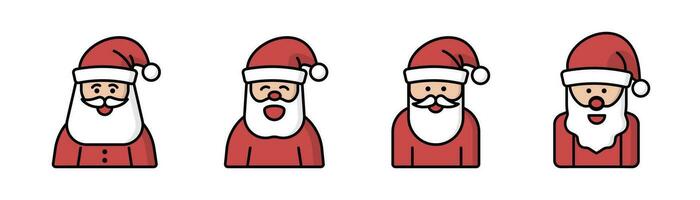Père Noël plat icône. Père Noël claus icône ensemble. Noël Père Noël dans plat. joyeux Noël illustration. claus personnage. Stock vecteur illustration.