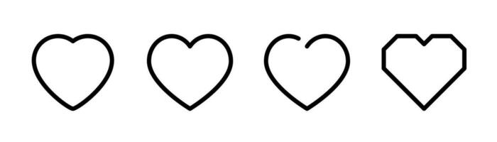 cœur icône dans doubler. cœur forme symbole. l'amour illustration. cœur signe dans doubler. l'amour illustration ensemble. Stock vecteur