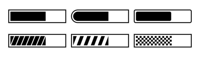 le progrès bar icône ensemble. le progrès bar indicateur. chargement statut icône. Téléchargement symbole. charge signe dans vecteur. Stock vecteur illustration.