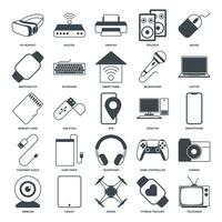 dispositif icône ensemble, inclus Icônes comme ordinateur portable, drone, conférencier, manette de jeu et plus symboles collection, logo isolé vecteur illustration
