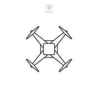 drone icône symbole vecteur illustration isolé sur blanc Contexte
