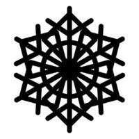 hiver monochrome symétrie flocon de neige griffonnage icône vecteur
