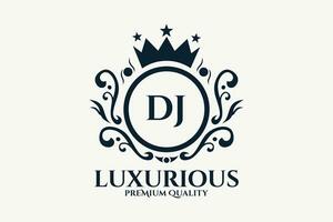 initiale lettre dj Royal luxe logo modèle dans vecteur art pour luxueux l'image de marque vecteur illustration.