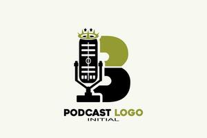 vecteur initiales lettre b avec Podcast Créatif géométrique moderne logo conception.