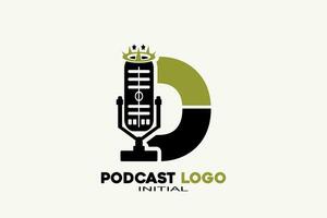 vecteur initiales lettre ré avec Podcast Créatif géométrique moderne logo conception.