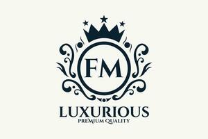 initiale lettre fm Royal luxe logo modèle dans vecteur art pour luxueux l'image de marque vecteur illustration.