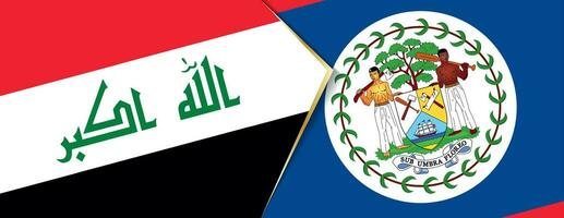 Irak et Belize drapeaux, deux vecteur drapeaux.