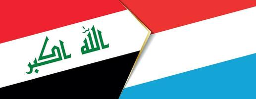 Irak et Luxembourg drapeaux, deux vecteur drapeaux.