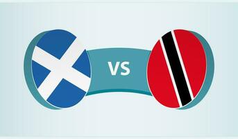 Écosse contre Trinidad et tabac, équipe des sports compétition concept. vecteur