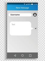 écran de smartphone avec messager sms. vecteur