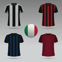 kit de football italien, modèle de t-shirt. maillot de foot. vecteur