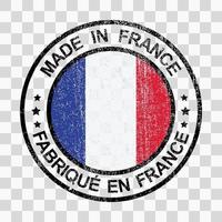 made in france, timbre, dans, grunge, style, isolé, icône vecteur