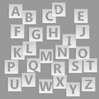 lettres et chiffres de l'alphabet en papier découpé flottant vecteur