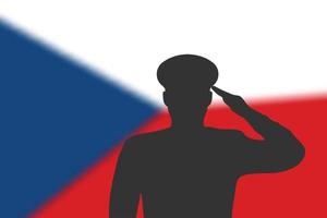 silhouette de soudure sur fond flou avec drapeau tchèque. vecteur