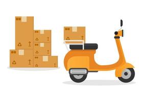 service de moto de livraison de courrier, illustration vectorielle design plat vecteur